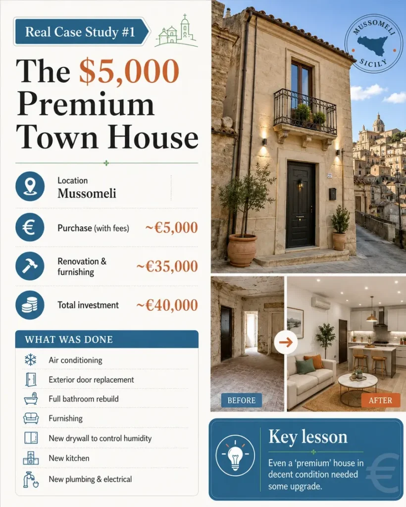 renovation cost sicily real case study